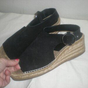 RAG & BONE  New York   Espadrille  Sandals  Wedge Black Size 9